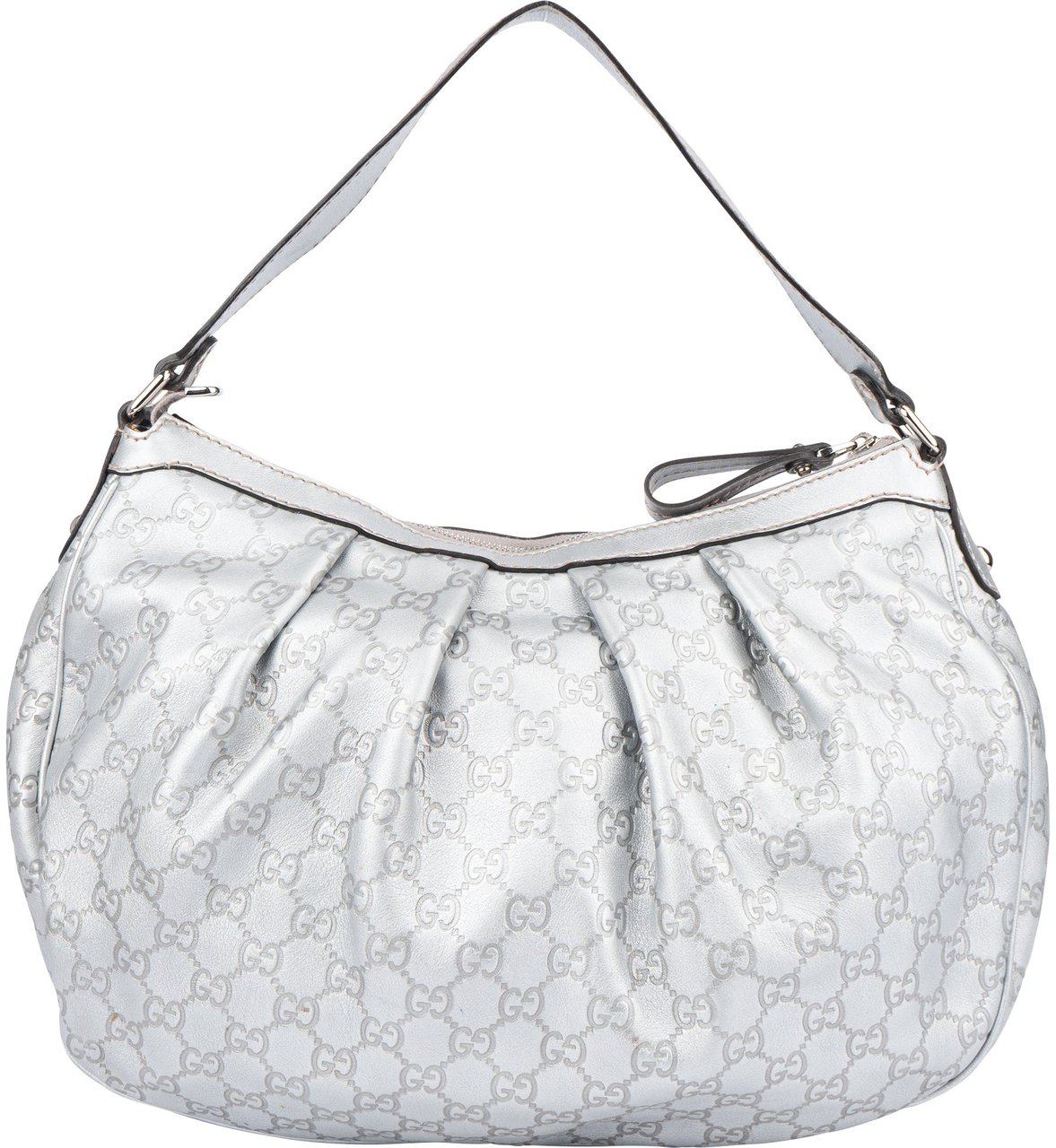 Gucci Gucci Silver GG Monogram Sukey Handbag Divers