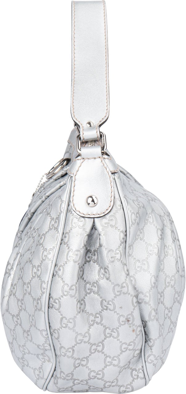 Gucci Gucci Silver GG Monogram Sukey Handbag Divers