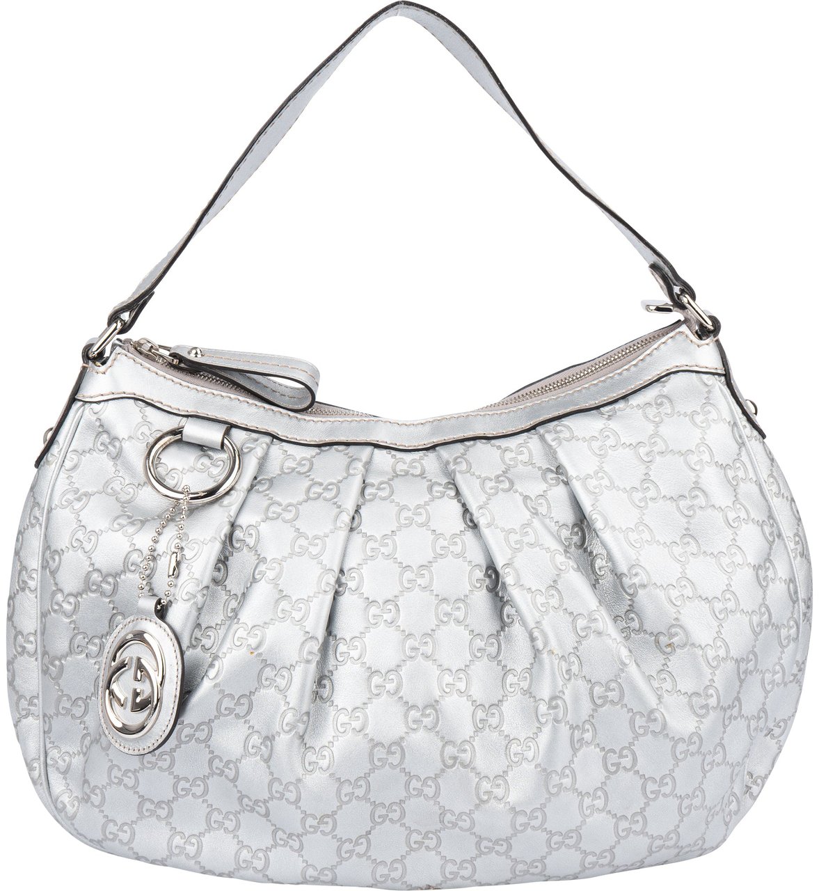 Gucci Gucci Silver GG Monogram Sukey Handbag Divers