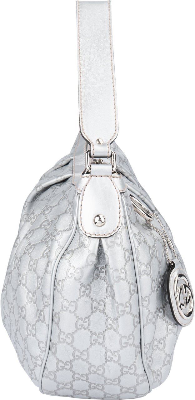 Gucci Gucci Silver GG Monogram Sukey Handbag Divers