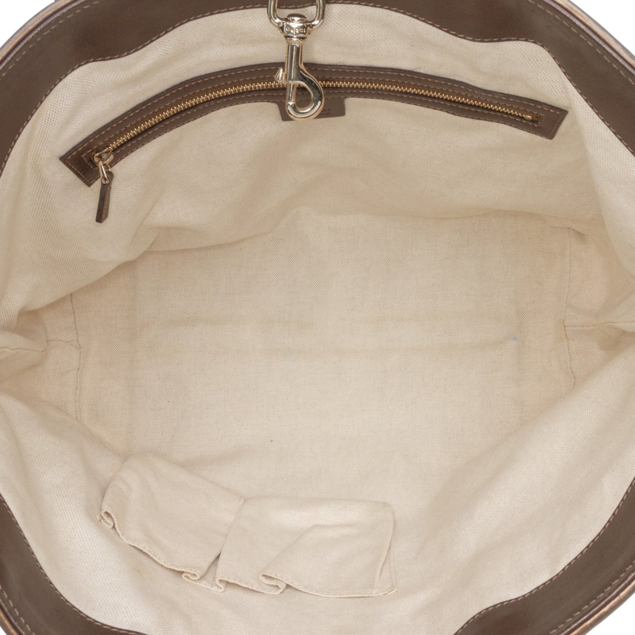 Gucci Metallic Guccissima Heart Bit Tote Bruin