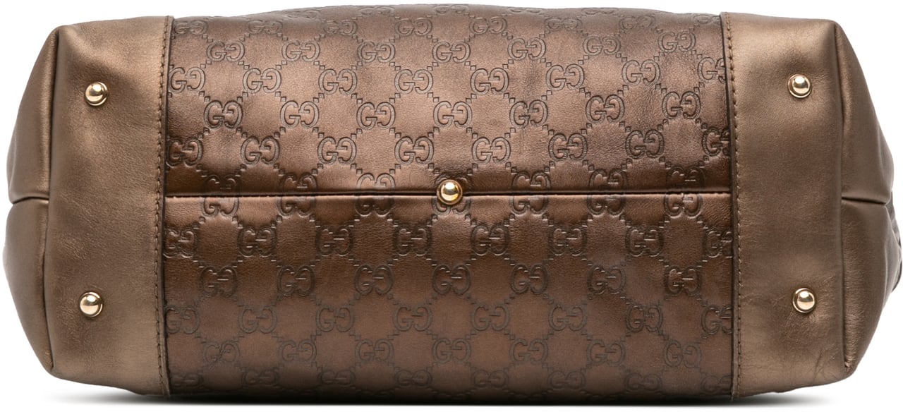 Gucci Metallic Guccissima Heart Bit Tote Bruin