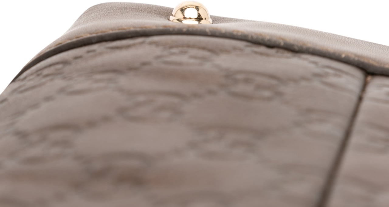 Gucci Metallic Guccissima Heart Bit Tote Bruin