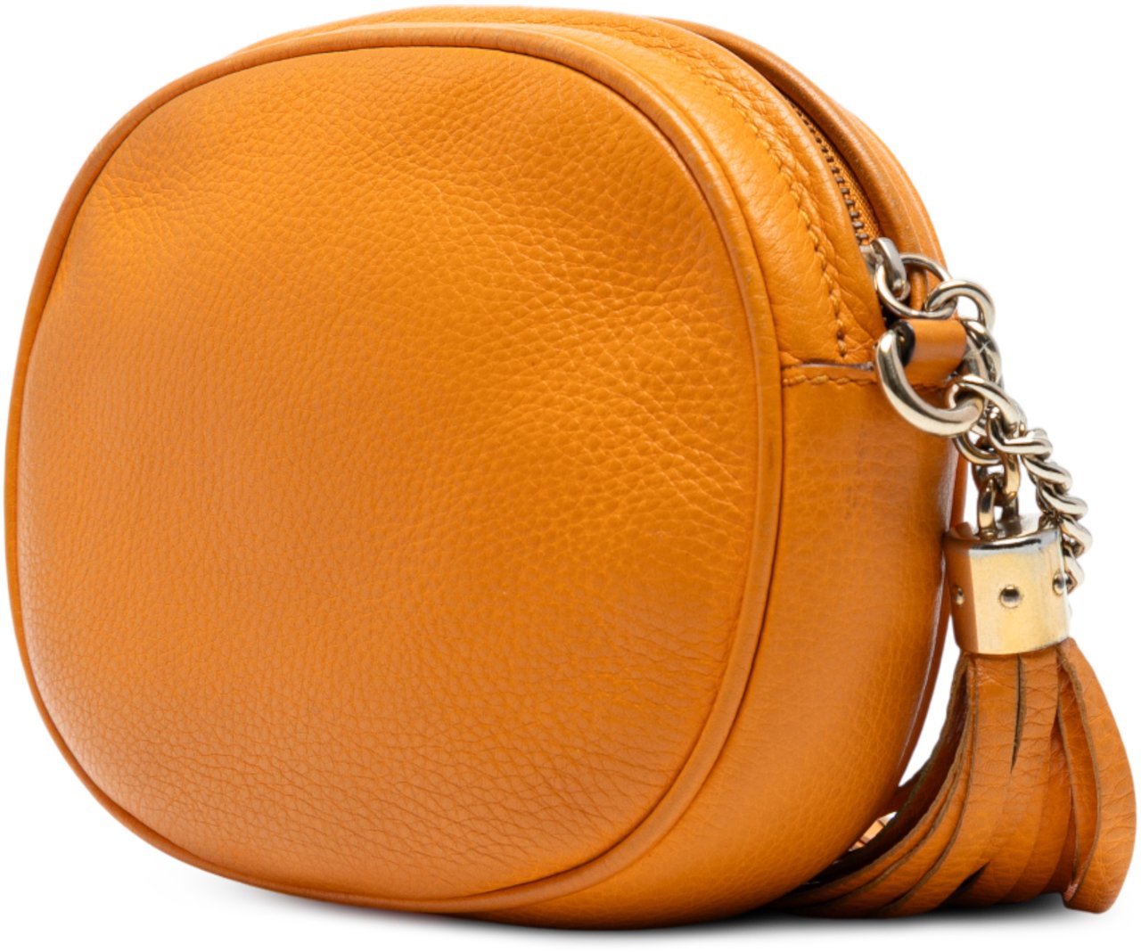 Gucci Mini Pebbled Calfskin Soho Chain Crossbody Oranje