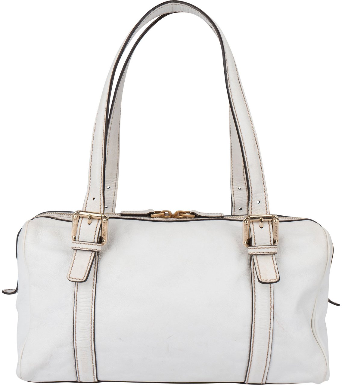 Gucci White Leather GG Handbag Wit