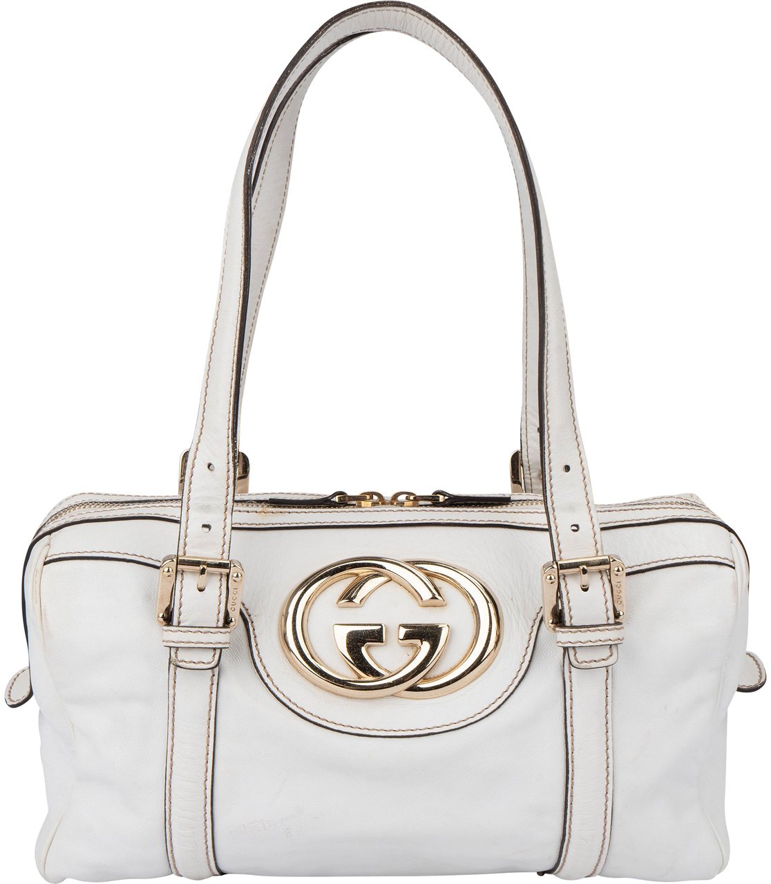 Gucci Gucci White Leather GG Handbag Wit