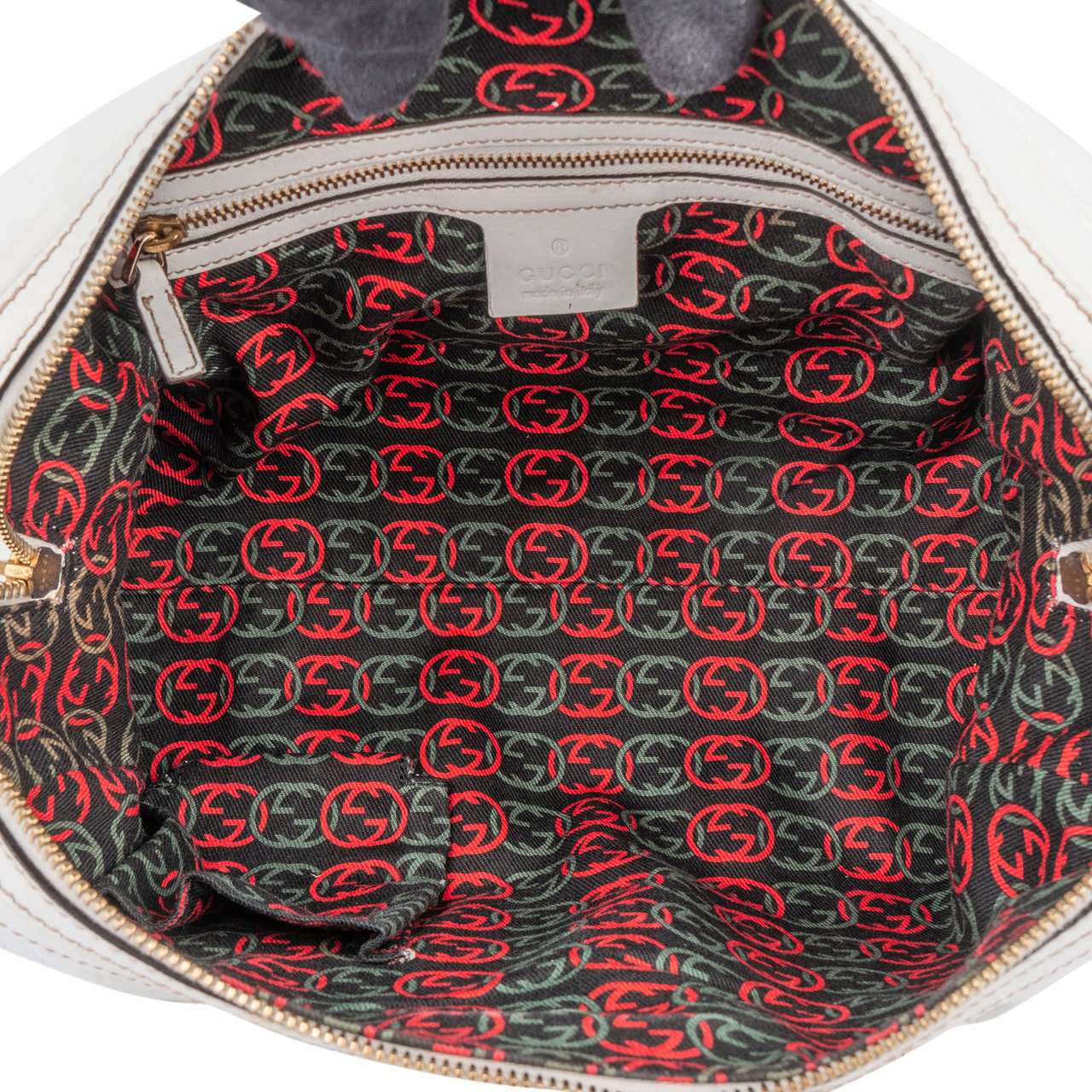 Gucci White Leather GG Handbag Wit