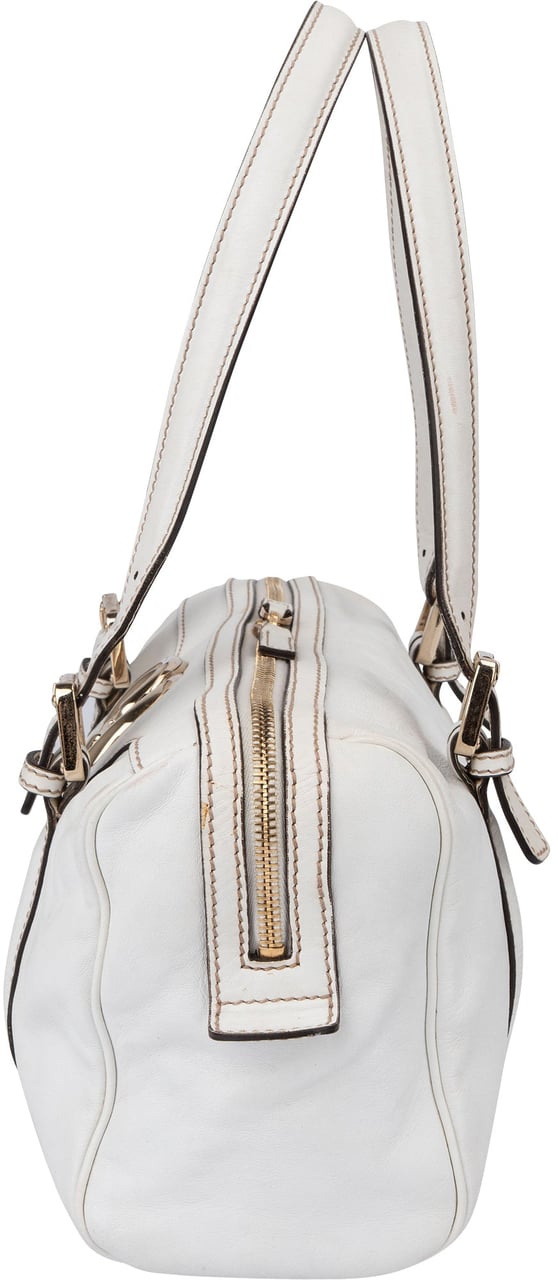 Gucci White Leather GG Handbag Wit