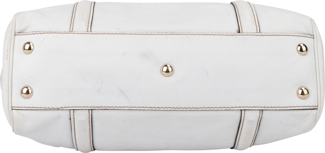 Gucci White Leather GG Handbag Wit