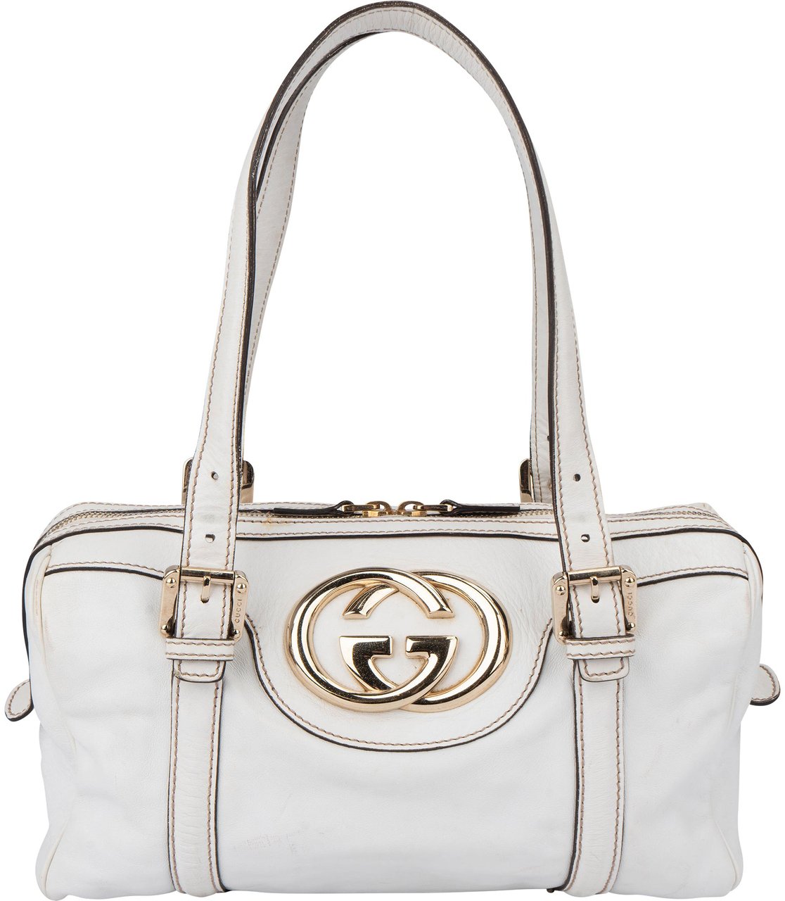 Gucci White Leather GG Handbag Wit