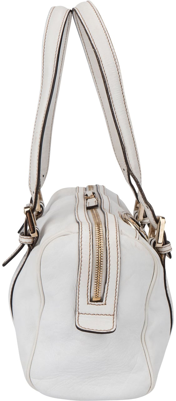 Gucci White Leather GG Handbag Wit
