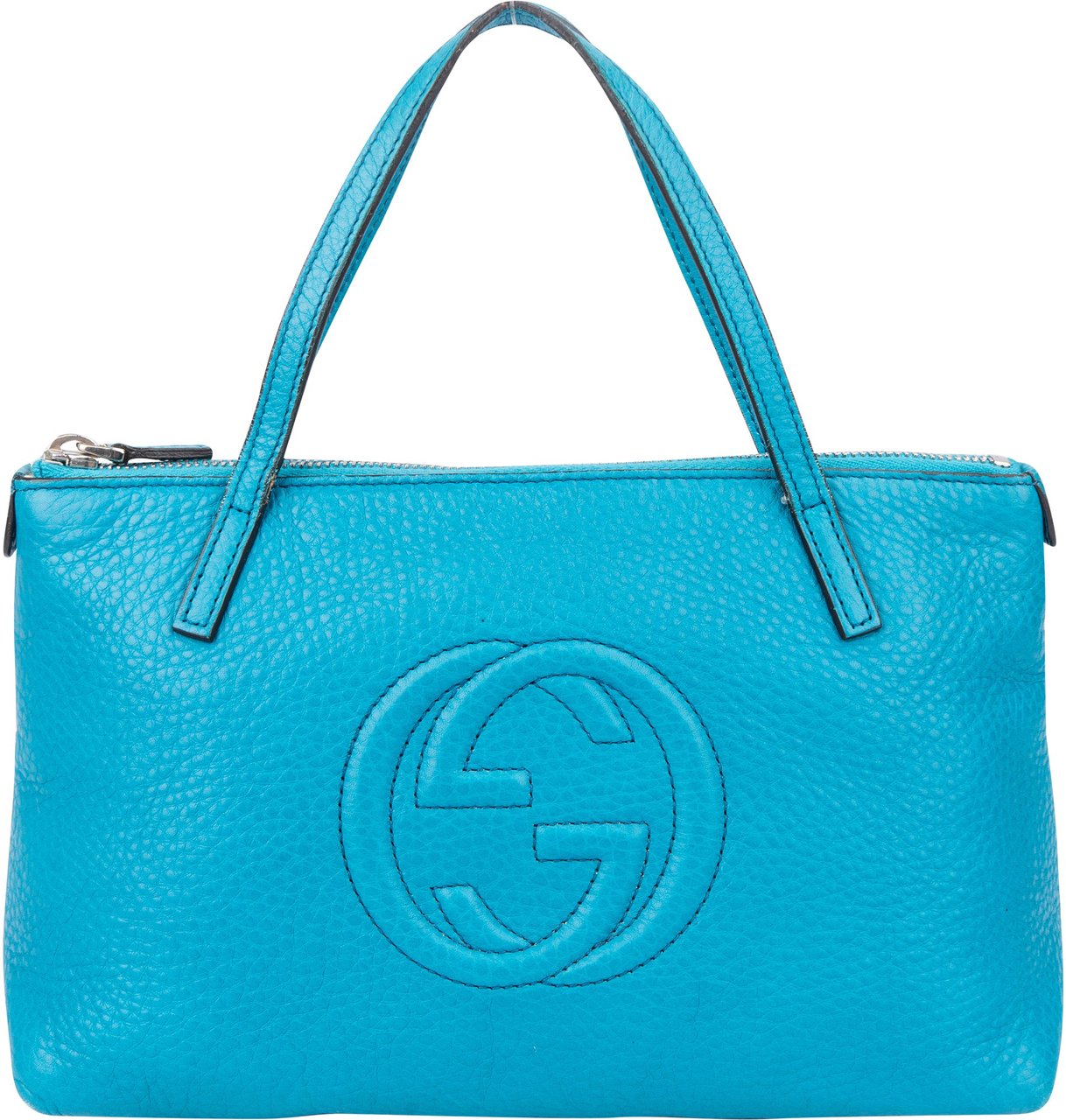 Gucci Gucci Bleu Leather Soho Handbag Blauw