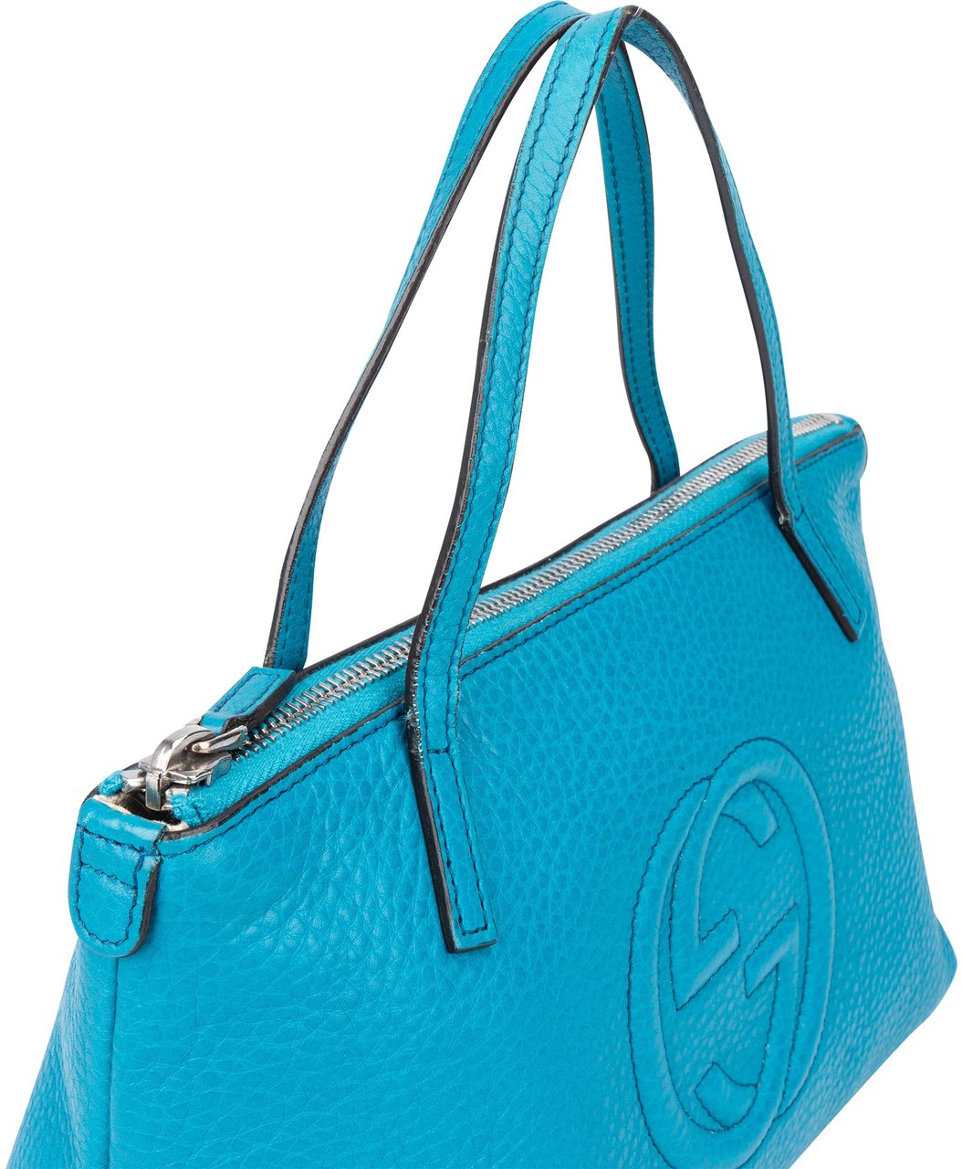 Gucci Gucci Bleu Leather Soho Handbag Blauw