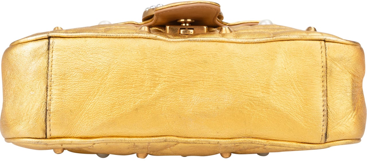 Gucci Gucci Limited Golden Leather Pearly Marmont Crossbody Bag Divers