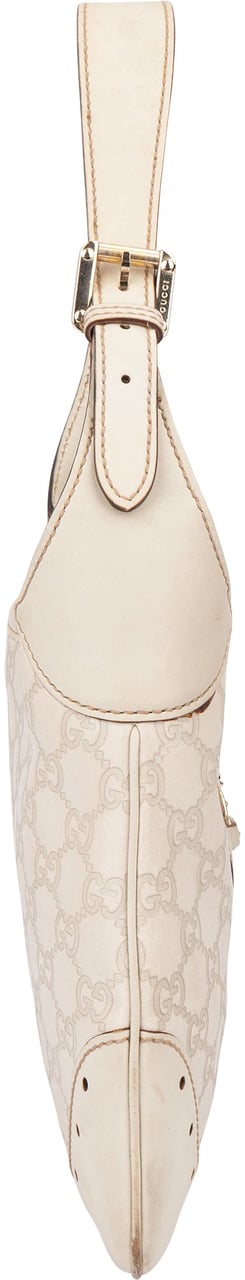 Gucci Gucci Leather GG Monogram Jackie Handbag Wit