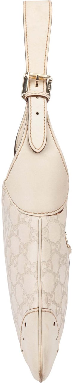 Gucci Gucci Leather GG Monogram Jackie Handbag Wit
