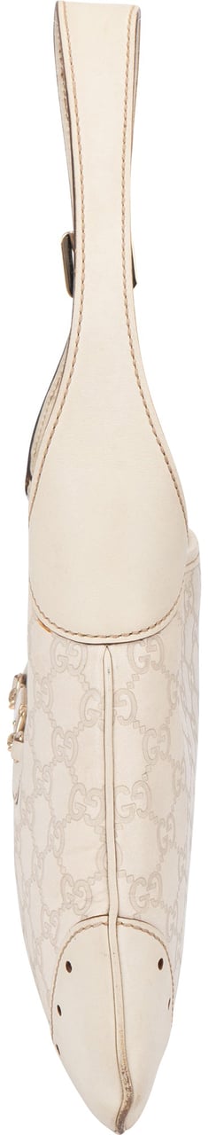 Gucci Gucci Leather GG Monogram Jackie Handbag Wit