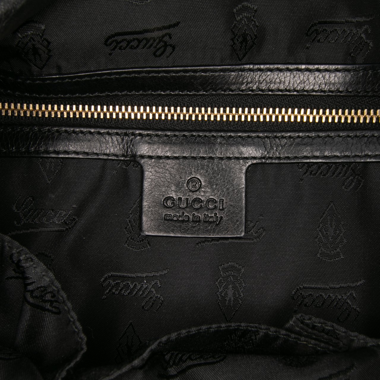 Gucci Large Patent Hysteria Satchel Zwart