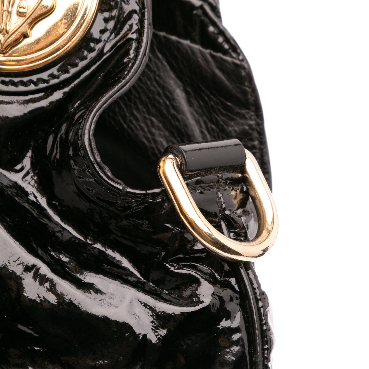 Gucci Large Patent Hysteria Satchel Zwart