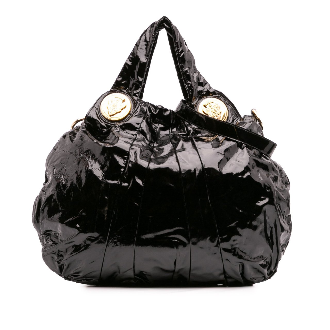 Gucci Large Patent Hysteria Satchel Zwart