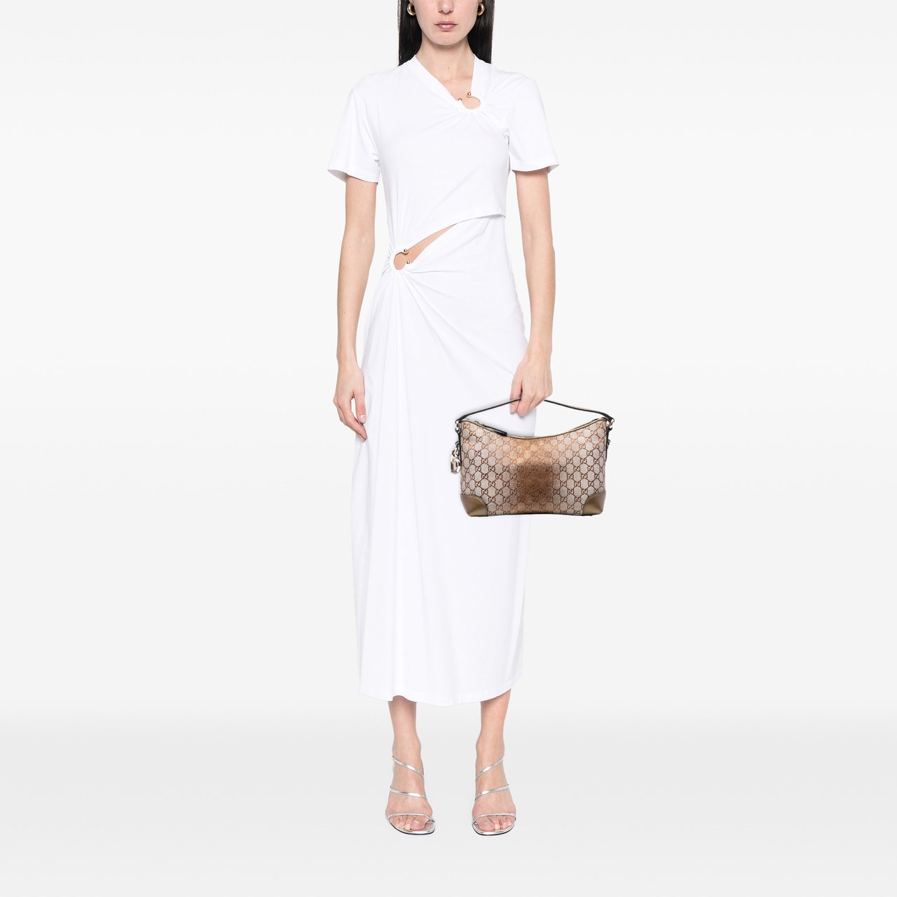 Gucci GG Lurex Heart Bit Handbag Bruin