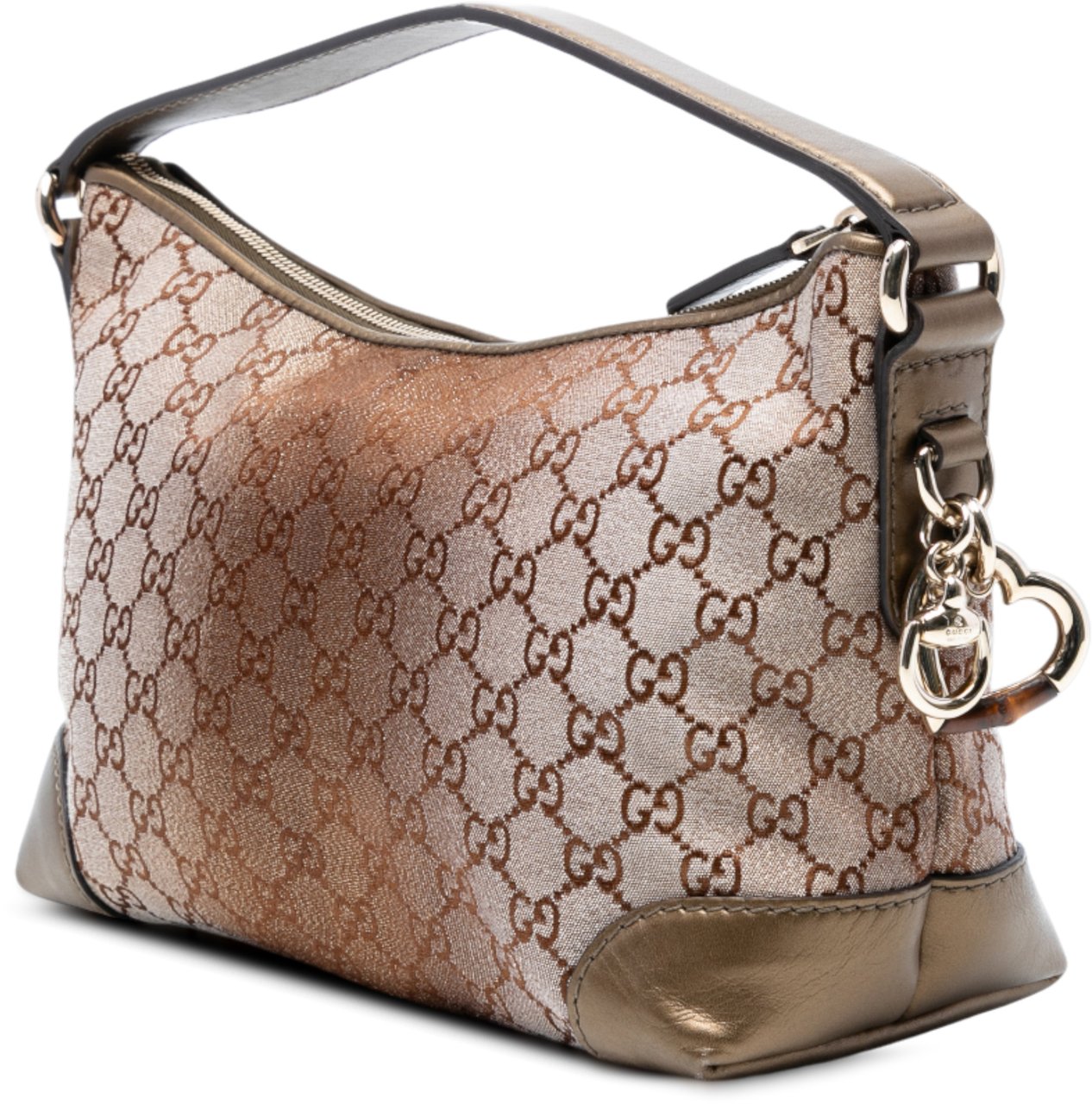 Gucci GG Lurex Heart Bit Handbag Bruin