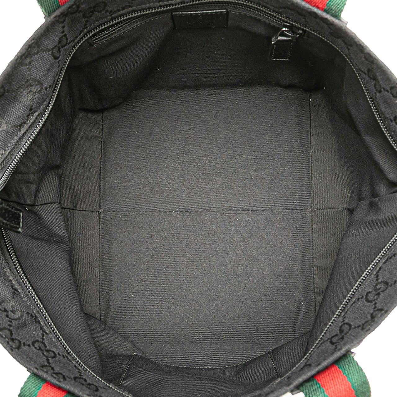 Gucci GG Canvas Web Handbag Zwart