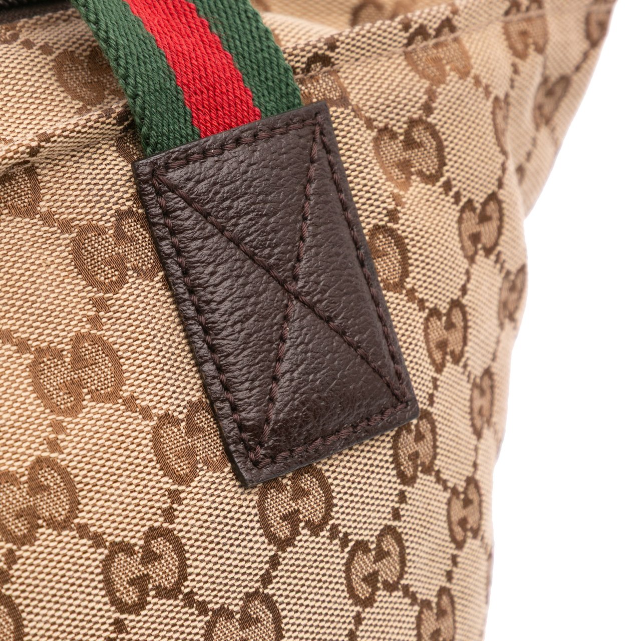 Gucci GG Canvas Web Handbag Bruin