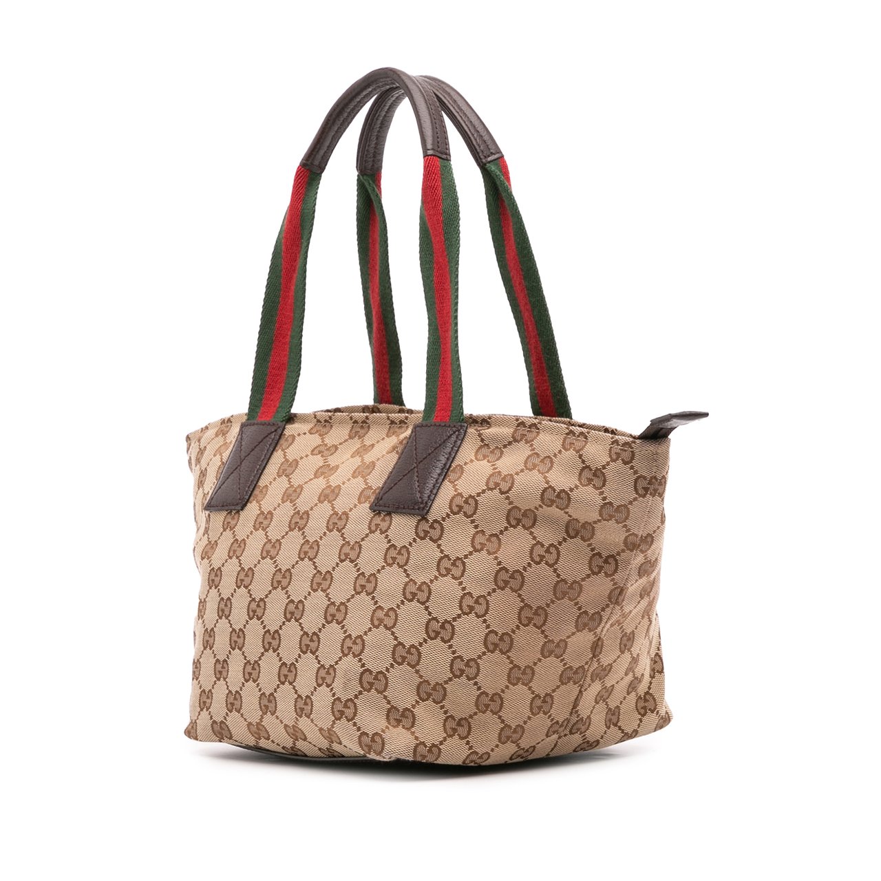 Gucci GG Canvas Web Handbag Bruin