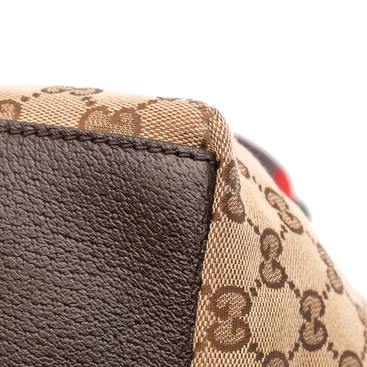 Gucci GG Canvas Web Handbag Bruin