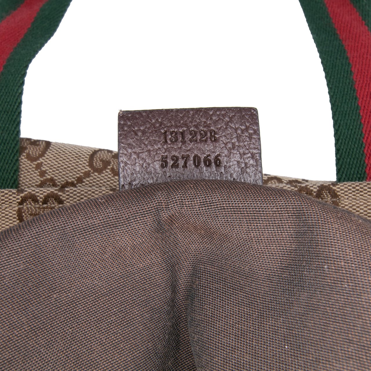 Gucci GG Canvas Web Handbag Bruin