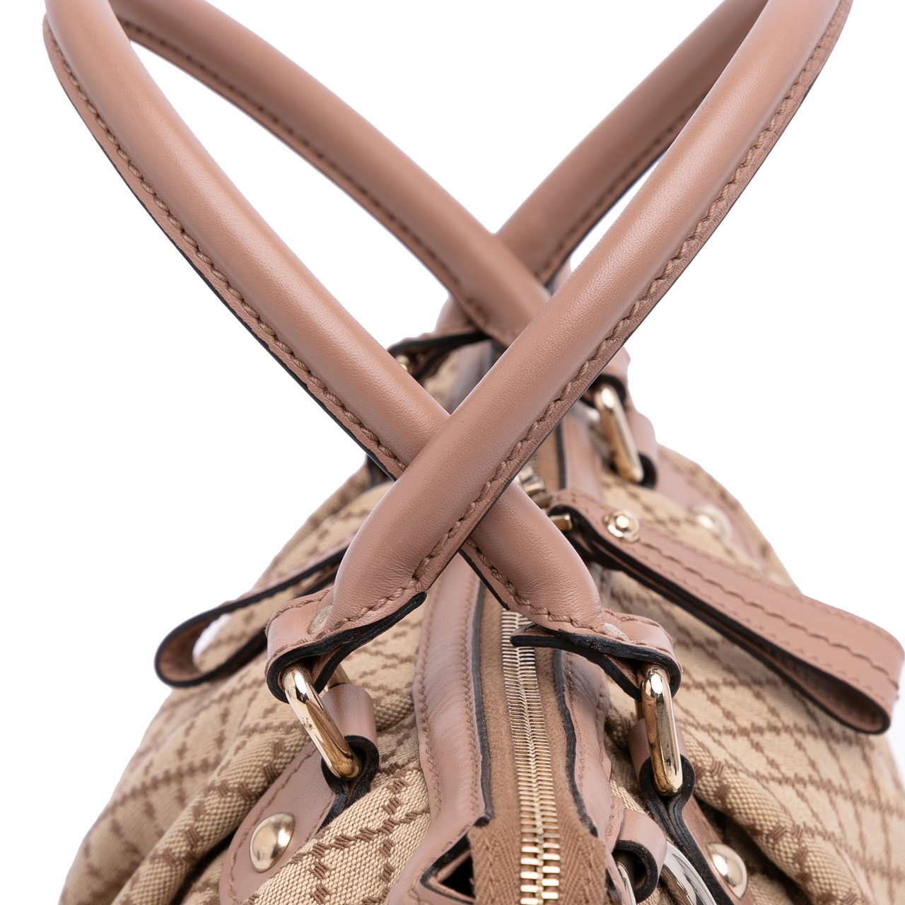 Gucci Diamante Canvas Sukey Satchel Bruin