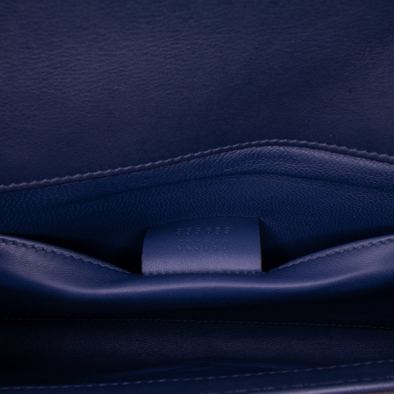 Gucci Calfskin Crystal Broadway Clutch Blauw