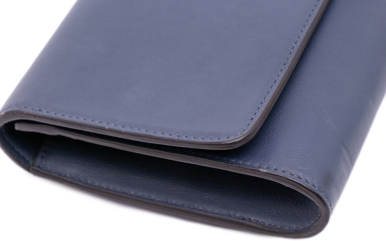 Gucci Calfskin Crystal Broadway Clutch Blauw