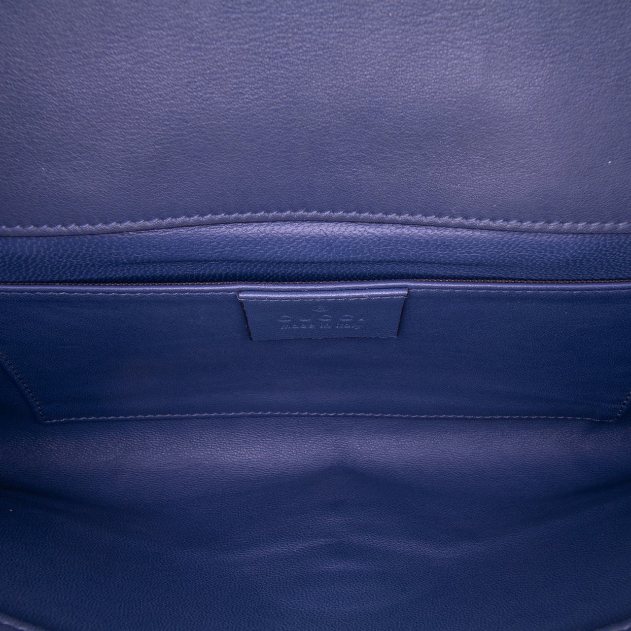 Gucci Calfskin Crystal Broadway Clutch Blauw