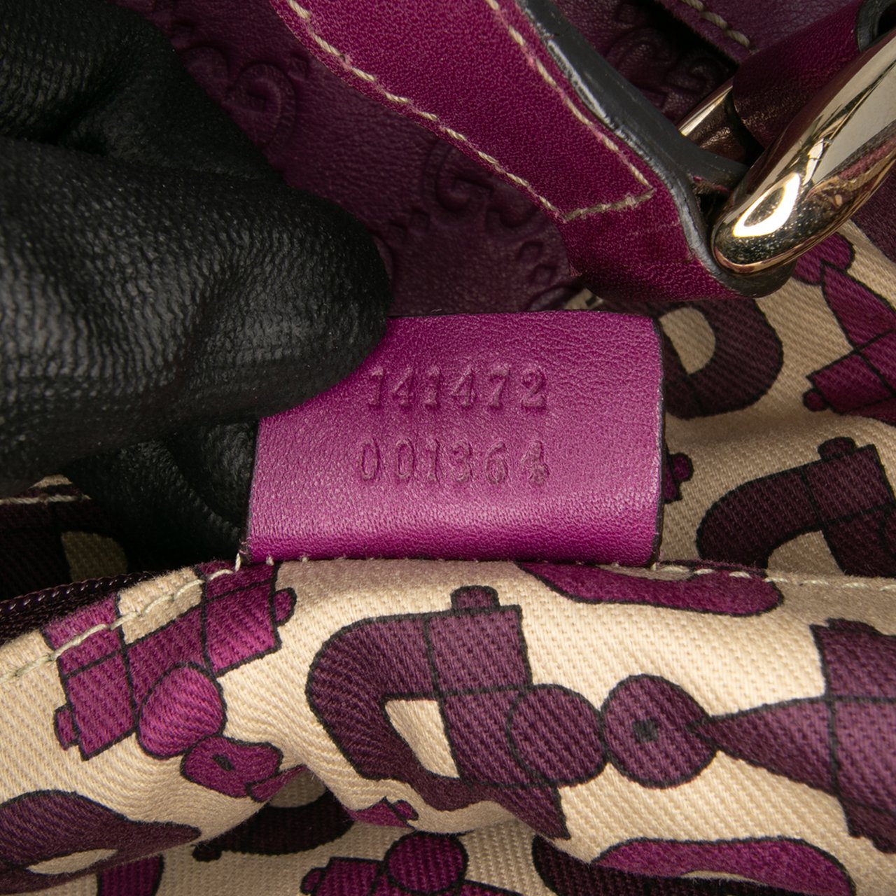 Gucci Guccissima Abbey D Ring Tote Paars