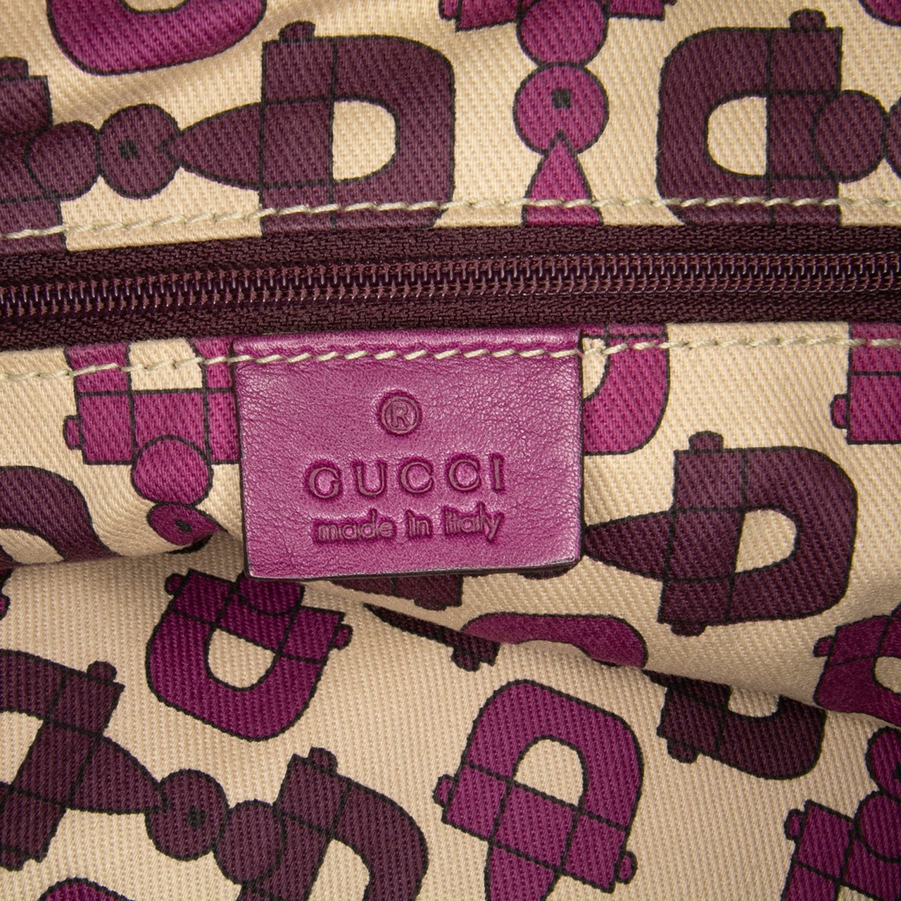 Gucci Guccissima Abbey D Ring Tote Paars
