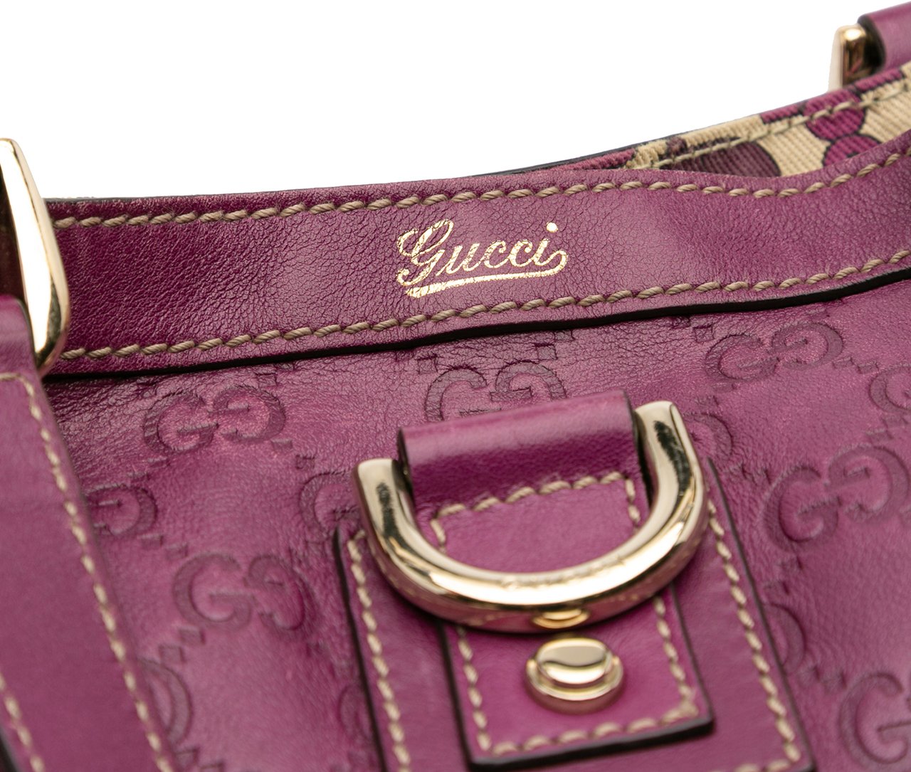 Gucci Guccissima Abbey D Ring Tote Paars
