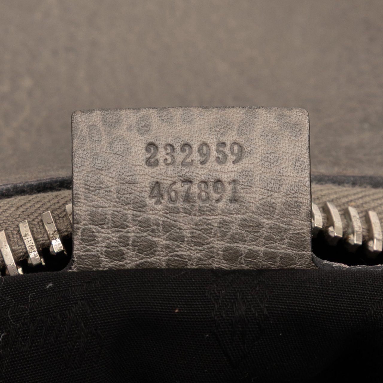 Gucci Medium Leather Bamboo Bar Tote Grijs