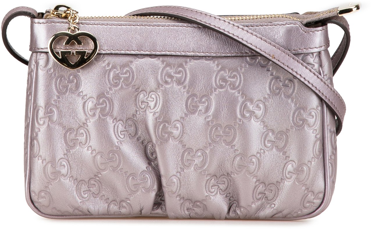Gucci Small Metallic Guccissima Lovely Crossbody Paars