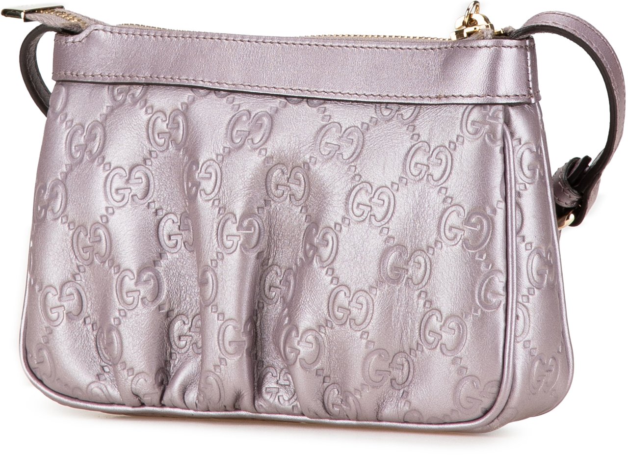 Gucci Small Metallic Guccissima Lovely Crossbody Paars