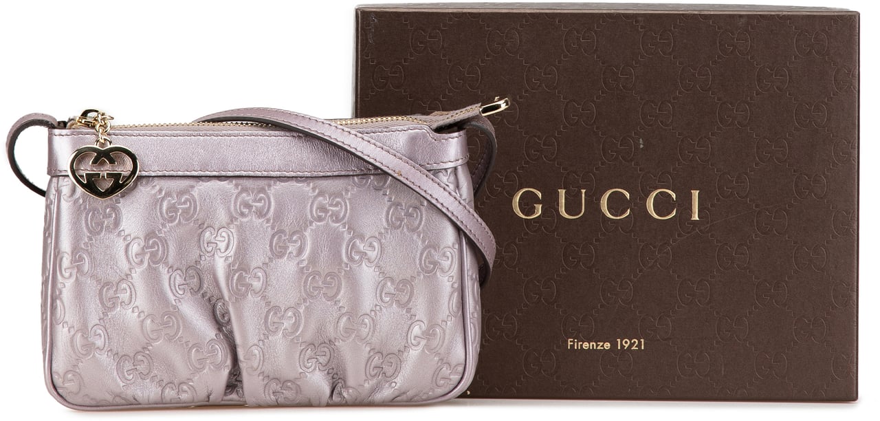 Gucci Small Metallic Guccissima Lovely Crossbody Paars