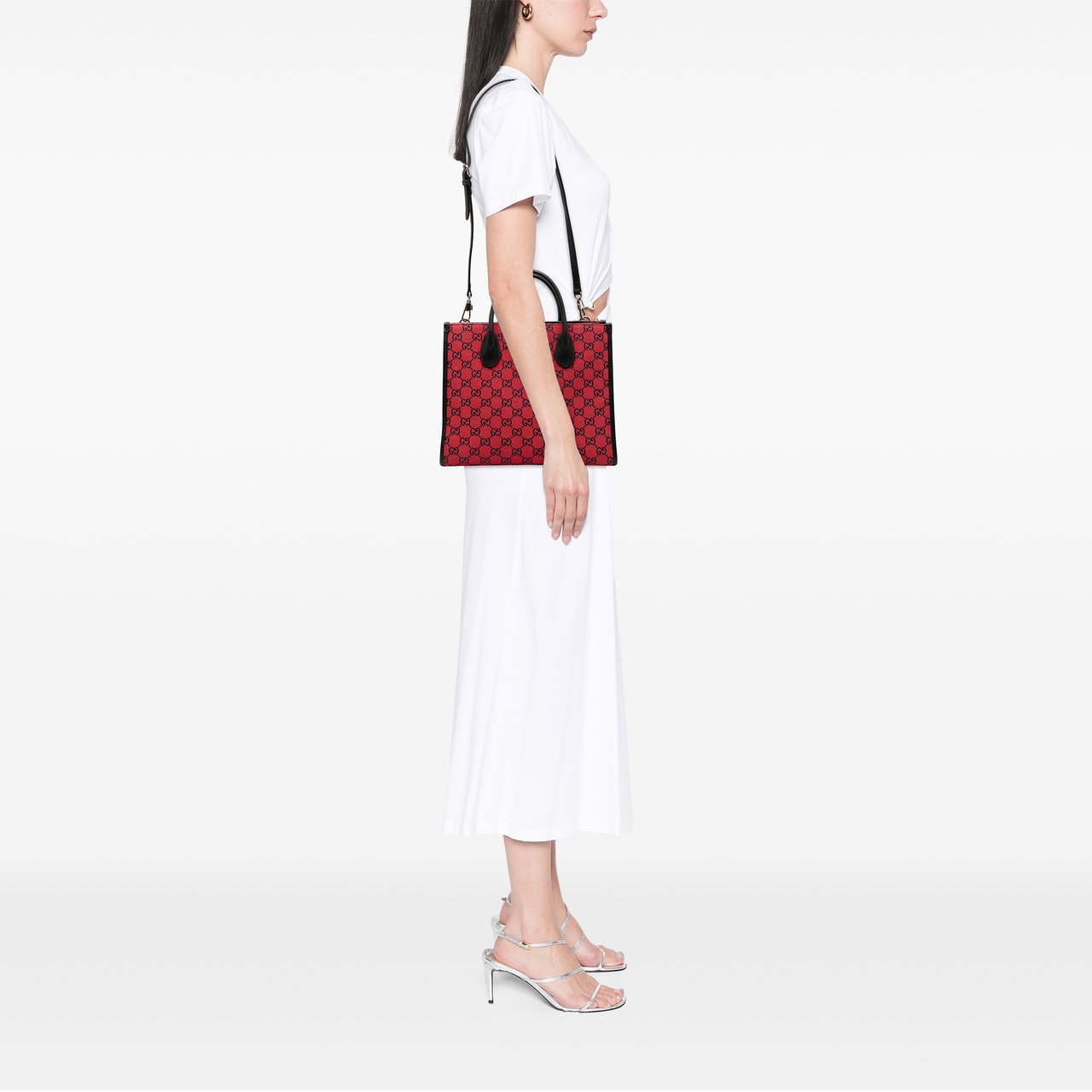 Gucci Small GG Canvas Interlocking G Tote Rood