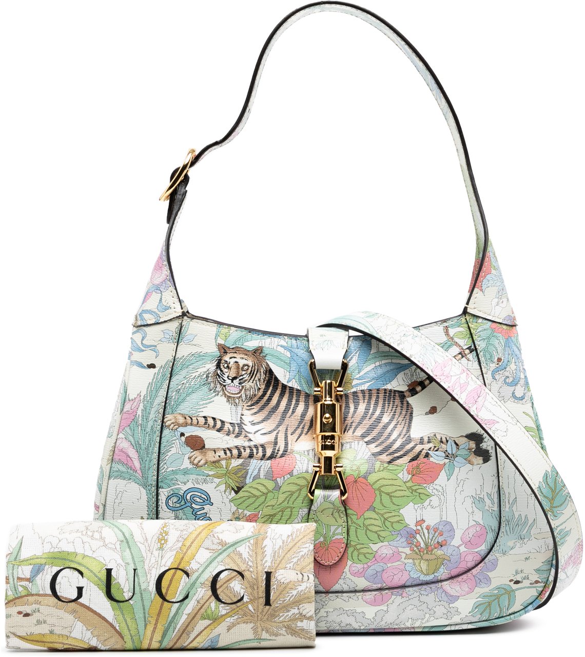 Gucci Small Calfskin Tiger Jackie 1961 Crossbody Blauw