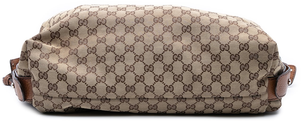 Gucci Large GG Canvas Bamboo Bar Tote Bruin