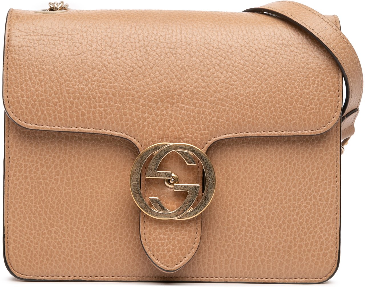 Gucci Small Dollar Calfskin Interlocking G Crossbody Bruin