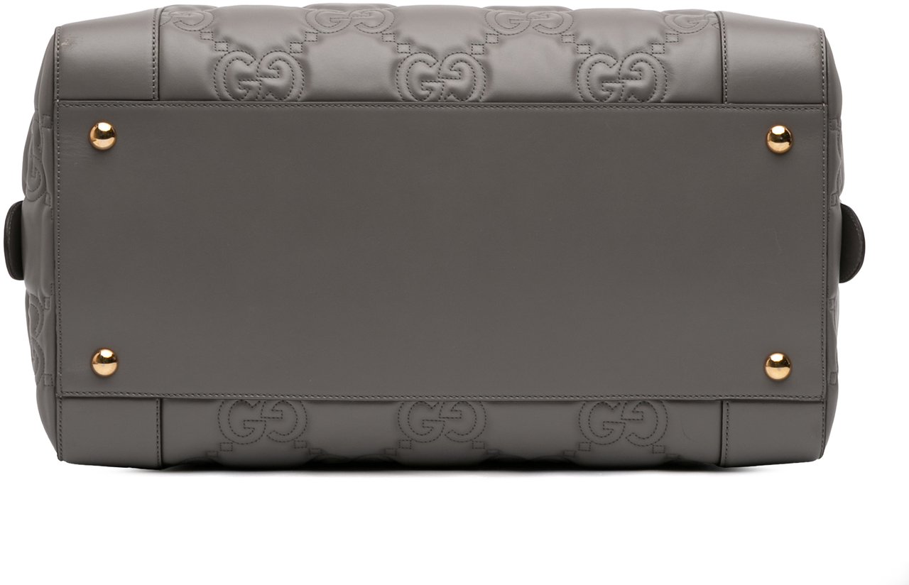 Gucci Medium GG Matelasse Leather Duffle Bag Grijs