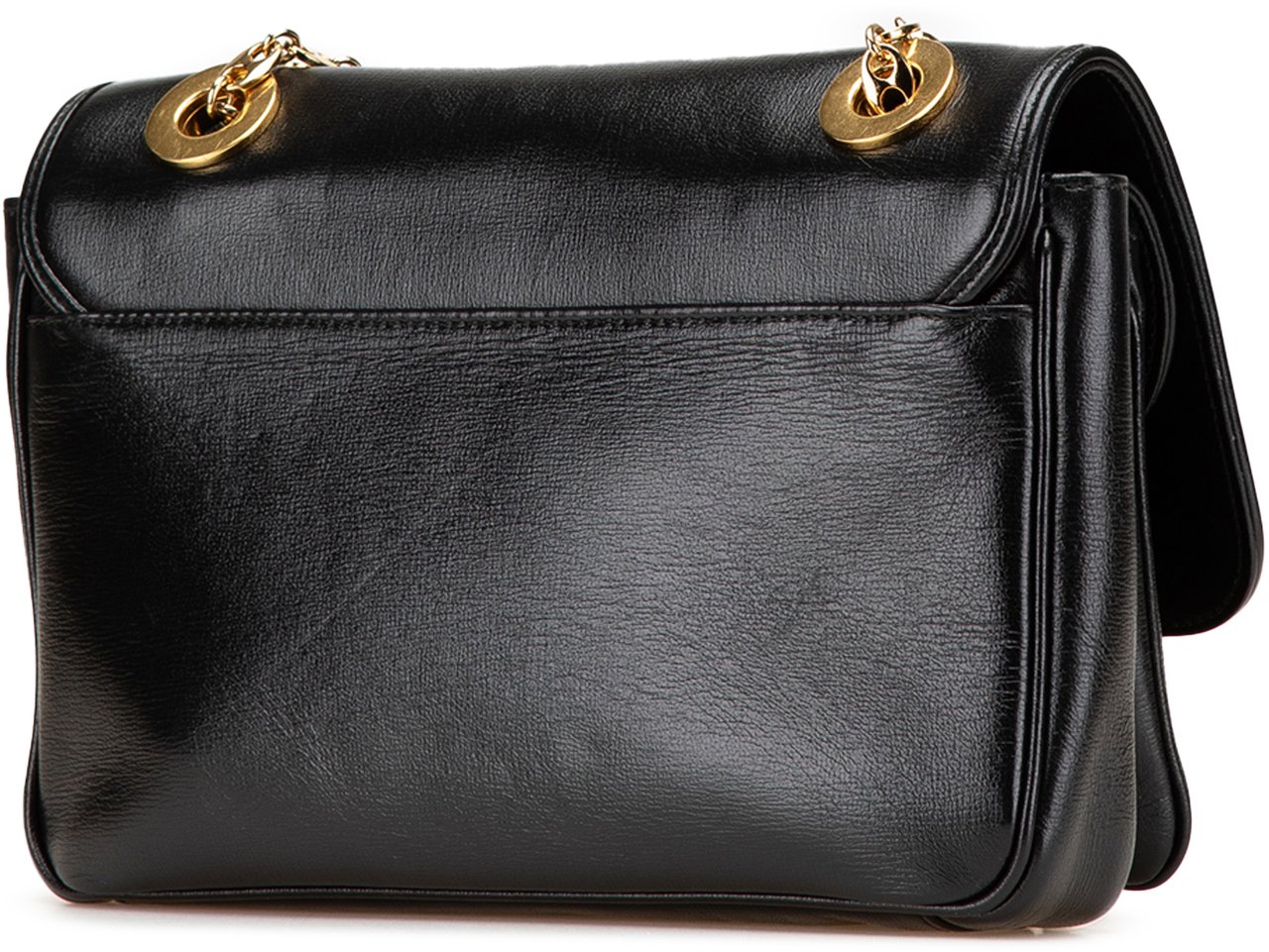 Gucci Small Leather Marina Chain Shoulder Bag Zwart