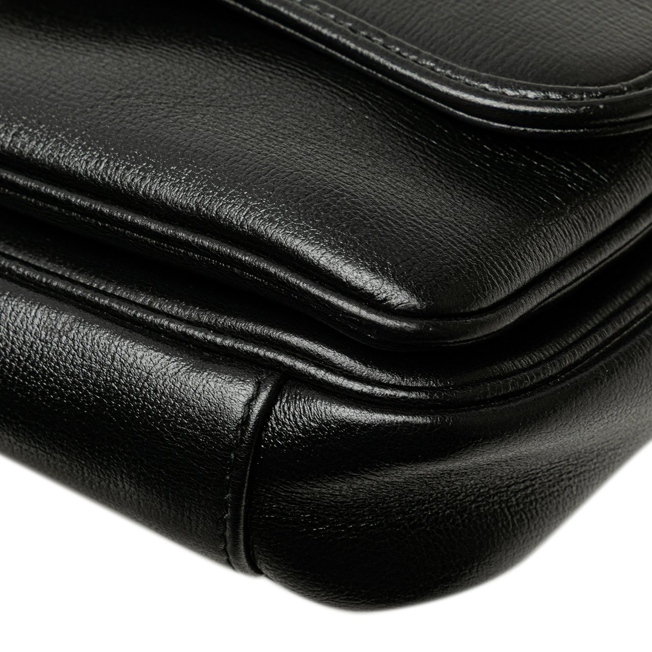 Gucci Small Leather Marina Chain Shoulder Bag Zwart