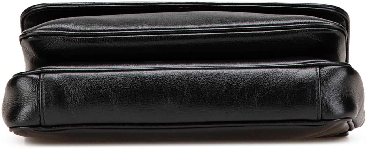 Gucci Small Leather Marina Chain Shoulder Bag Zwart